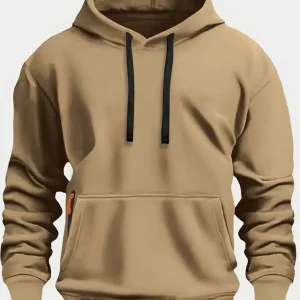 Fall/winter New Arrival Men's fleece Hoodie High Quality Solid Color Hooded Sweatshirt Male Fashionable street style sweatshirt