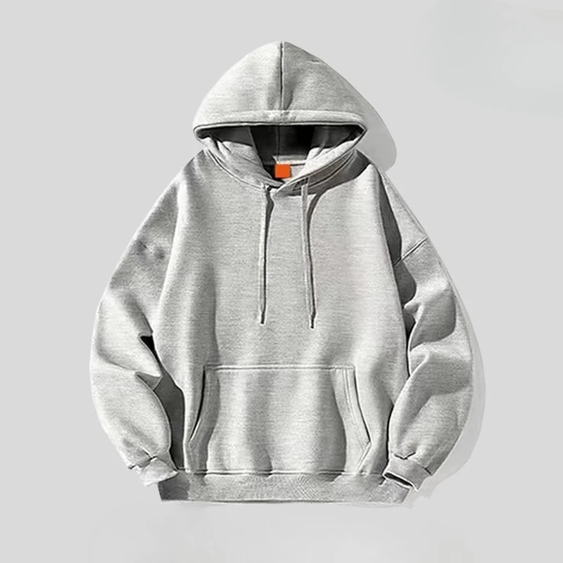 Men's hooded sweatshirt autumn and winter Y2K retro soft adult solid color autumn and winter street casual basic sweatshirt