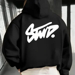 Y2K Men's Casual Everyday Fashionable Long-Sleeved Hoodie High-End Classic Popular Solid Color Pattern Print Adult Sweatshirt